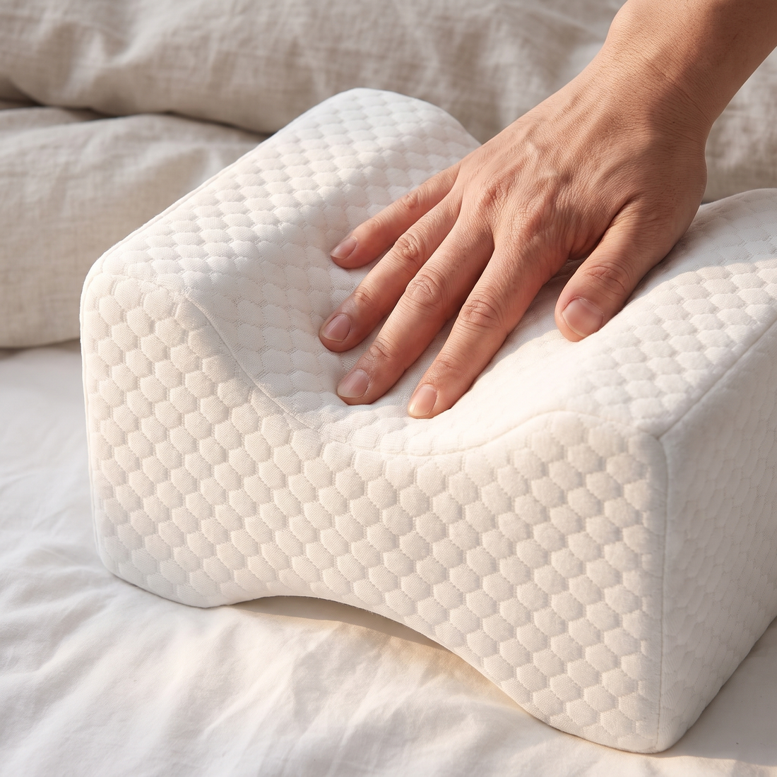 Coussin Genoux Alignia – Mousse à mémoire de forme avec sangle