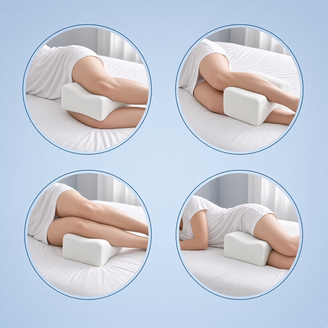 Coussin Genoux Alignia – Mousse à mémoire de forme avec sangle