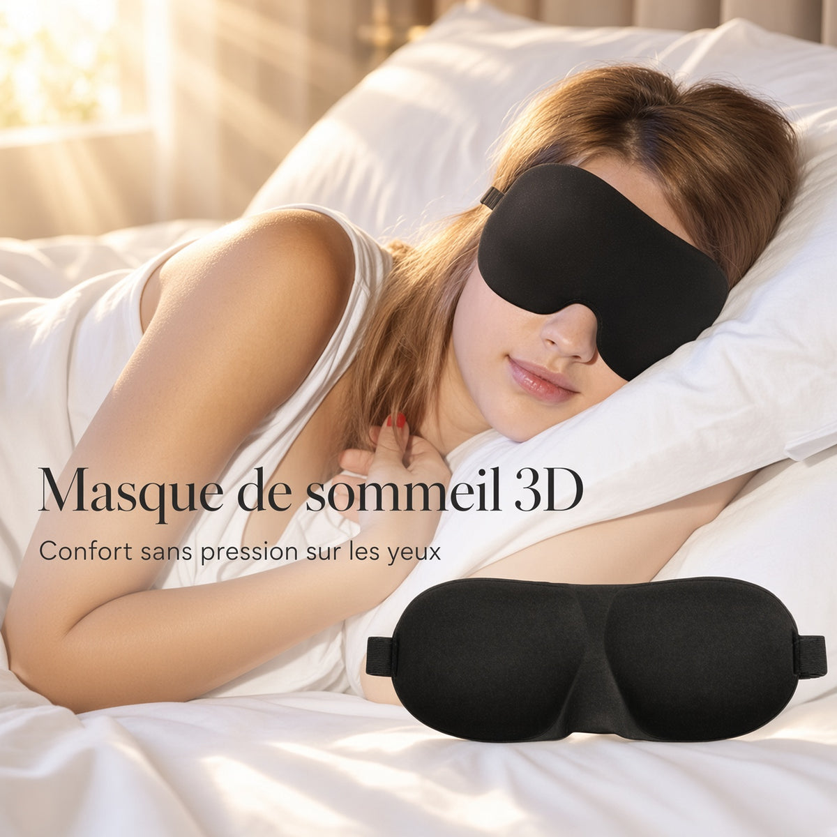 Masque de sommeil 3D Alignia – Occultant, sans pression sur les yeux